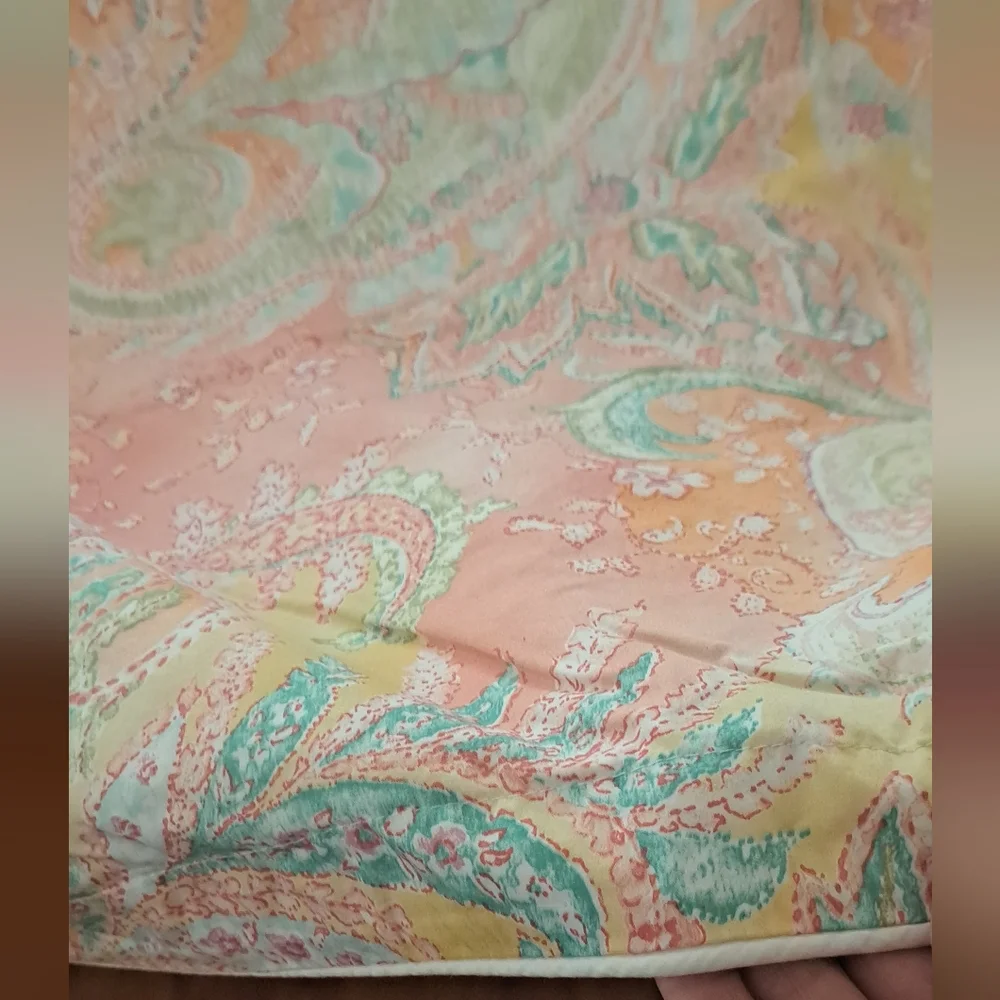 Ralph Lauren King Tres Grand Jamaica Coral Paisley Duvet King Beautiful EUC